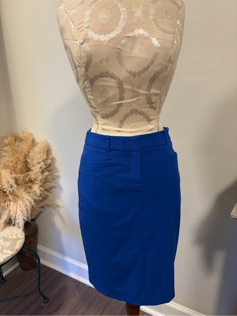 Calvin Klein Cobalt Blue Pencil Skirt